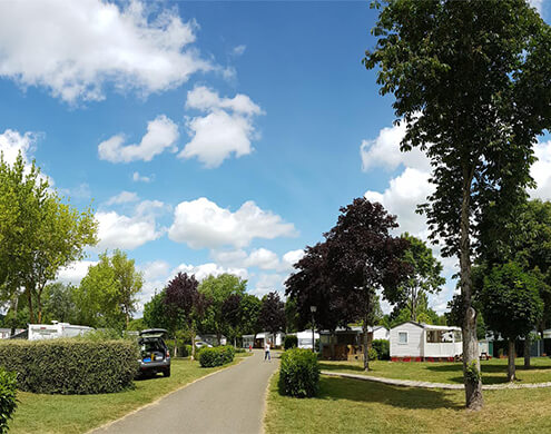 Emplacements spacieux et bien délimités, du camping le Lac des Varennes à Marçon dans la Sarthe